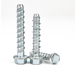Self-Tapping Carbon Steel Screw Concrete Anchor Bolt With Hexagonal Flange Surface Self-Cutting Bolt For Cement