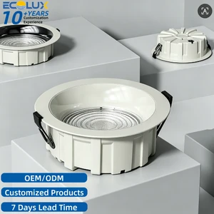 Ecolux CE Recessed Aluminum Down Light Fixture SKD Frame Commercial Spotlight Fitting Driverless LED Downlight Housing