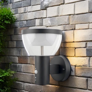 Contemporary Outdoor Wall Light Fixture Stainless Steel Solar Lamp