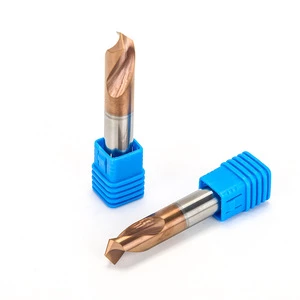 Tungsten Carbide Chamfer Drill Point 2Flutes Center Drill Cutter with AlTin Coating for CNC Milling OEM ODM