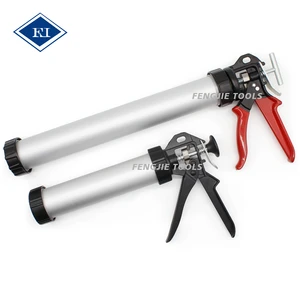 FENGJIE Professional Construction Tools Plastic Soft Glue Manual Skeleton Cordless Caulking Gun Aluminum Barrel Silicone Tip