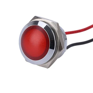 22mm Waterproof Illuminated 24 Volt Nickel Plated Brass Led Metal Indicator signal pilot Lamp Matel Indicator Light