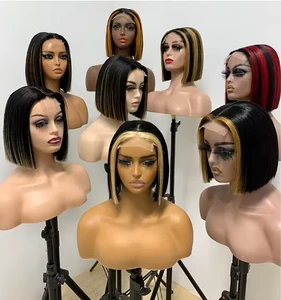 Wholesale Double Drawn Straight Bob Wig Raw Virgin Cuticle Aligned 100% Human Hair 13x4 HD Lace Front Wigs for Black Women