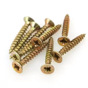 M3.5 M4 Metric/Inch Stainless Steel Yellow Zinc Plated Coarse Thread Countersunk Double Head Tapping Screw Chipboard Wood Screws