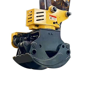 HT BJ-600 Hydraulic Grapples Log Saw Tree Cutter Grapple Chainsaw for Excavator Attachment for Sale