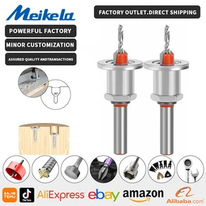 Carbide Tipped 90° Countersink with Adjustable Low Friction Depth Stop Multifunctional Round Shank Bore Woodworking Drill Bit