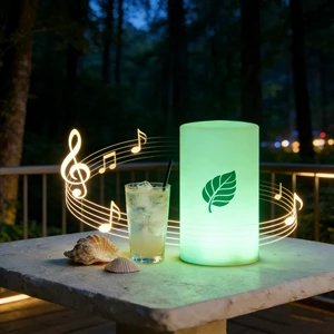 Luminous Cylindrical Music Light with 16 Color Variable Wireless Connection Luminous Sound System with Customizable logo Pattern