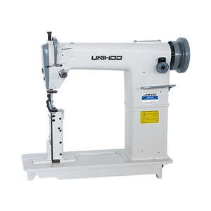 Latest UH810 Post Bed Industrial Sewing Machine With Core Motor Component Programmable Lock Stitch Iron Construction