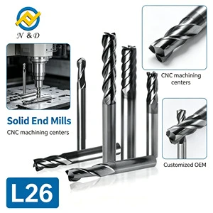 L26 Tungsten Carbide Square Milling Bit With DLC Finish for Stable CNC Cutting of Oilfield Valve Component Blanks