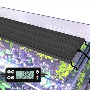 60cm 22W Full Spectrum Auto ON/OFF Fish Tank Light Aquatic Planted Led Aquarium Light WRGB for Freshwater Tank With LCD Monitor