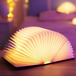 LED Folding Book Night Light Portable Bedroom USB Powered Warm White Cozy Atmosphere Decorative Reading Flwxible Desk Lamp