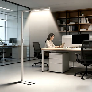 Floor Lamp Reading Smart Work Lighting Full Spectrum LED Desk Lamp Contemporary Vertical Standing Modern Metal Touch Control