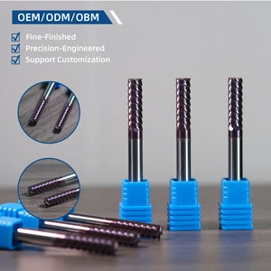 CNC Cutting Tool Hard Wearing Durable 6 Flutes Finishing End Mill Carbide Router Cutter Tungsten Altin/Tin Coating ODM Supported