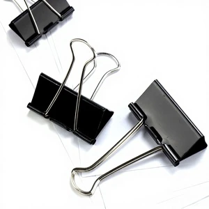 Boxed 32mm Black Metal Long Tail Clamp Bill Simple Dovetail Ticket Clip Desktop Office Supplies