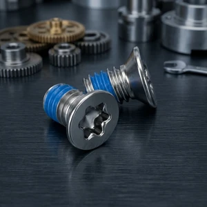 Metric Stainless Steel Phillips Countersunk Flat Head Machine Screws With Blue Nylon Patch