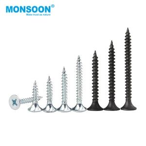 Steel Drywall Screw M1/M2/M3/M4 Black Zinc Plated Black Gray Phosphate Fine Coarse Thread Self-tapping Thread Class 4.8 6.8 Inch