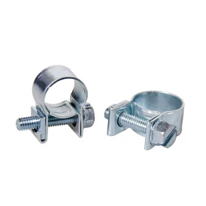 Blue Zinc Plated Carbon Steel 6mm-31mm Galvanized Mini Single Slotted Bolt Hose Clamp Heavy Duty Hydraulic Tube Pipe Fastener
