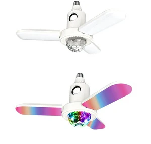 CPH-002 Mini Blue tooth 3-Leaf Magic Ball Music Lamp Stereo Sound Speaker Ambient Light Party Lamp with Remote Control