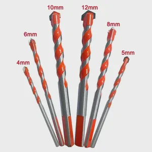 4/5/6/7/8/10/12mm Carbide Impact Drill Bit Set Multifunctional Triangle Hole Drill Tools Wood Drilling