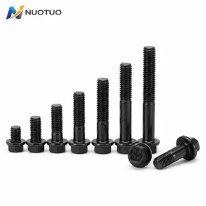 DIN 6921 Black Oxide Hex Flange Bolt Carbon Steel Serrated Flange Bolts M8 M10 M12