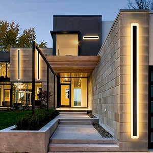 Modern Outdoor Linear Strip Wall Lamp 3000K 6000K Warm White Garden Sconce Long LED Wall Light 110V-240V Waterproof IP65 Bedroom