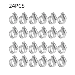 Stainless Steel Hose Clamps 1/2'' - 24PK Size 4 Worm Gear Drive Hose Clamps Small Clamping Range 1/4 Inch To 5/8 Inch (6mm-16mm)