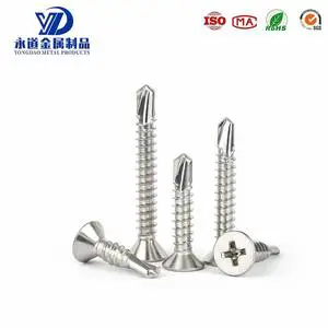DIN7504O 304 Stainless Steel Countersunk Self Drilling Screw M4.2 M4.8 M5.5 M6.3 Phillips Flat Head Self Tapping Screw