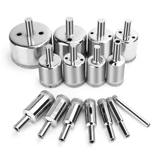 Carbide-Tipped Drill Core Bits Kit with Hole Saw Sets for Tile and Pipe with Built-In Arbor & Integral Pilot