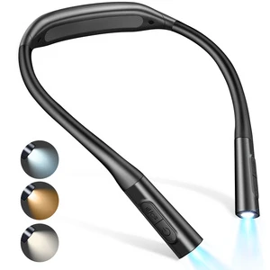 Glocusent Portable USB Rechargeable LED Dimmable 5 Brightness Levels 1200mAh Flexible Adjustable Neck Reading Light