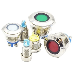 signal Lamp Control Panel Indicator Light With LED Light Various Type and Size Metal signal Light Metal Push Button Switch