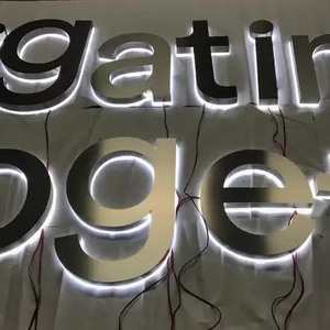 Waterproof IP65 Stainless Steel Acrylic Illuminated Backlit LED Light 3D Letter Commercial Advertising Sign with Remote Control