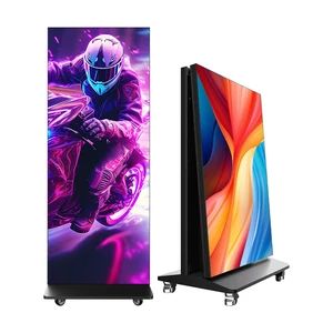 Outdoor Indoor LED Poster Display Ultra Thin Portable Digital Banner Led Panel Video Slim Advertising Poster Portable Led Screen