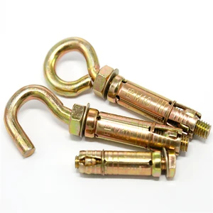 Carbon Steel Shield Anchor Fix Bolt with Eye Hook 3pcs 4Pcs M12/M16 Grade 4.8/8.8