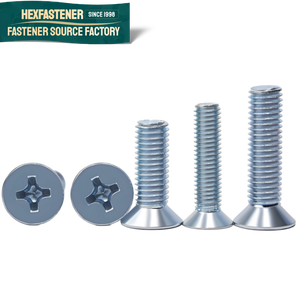 #4-40 #6-32 #8-32 #10-24 10#-32 1/4 Unc Carbon Steel 4.8 Grade Blue White Zinc Plated Painted Flat Head Phillips Machine Screws