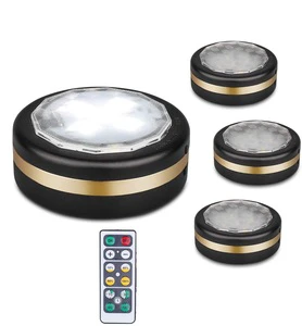 Battery Operated LED Puck Steps Stick up Lights Indoor Under Counter Cabinet Light With Remote Control