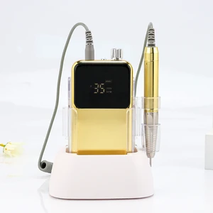 Screen Display Nail Drill Brushless E File Rechargeable Cordless Machine Low Noise Motor for Professional Salon