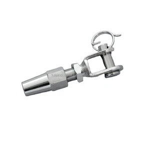 FULE High Quality M4 Din1480 Galvanized Box Rigging Screw Tensioner Close Body Turnbuckle Swageless Welded Eye Terminal