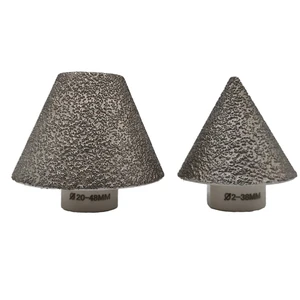 New Diamond Reaming Drill Bit Pointed Cone Flat Conical Stone Edge Chamfering Grinding Head Accessory for Power Tools