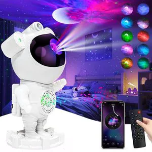 Popular Gift Music Speaker Atmosphere Lamp Star Moon Galaxy Astronaut Projector Light Remote Control USB Powered for Bedroom