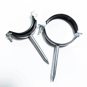 RK Stainless Steel Pipe Clamp / Galvanized Spike Saddle Clamp With PVC Liner 16-25mm Metric Wall Mount Heavy Duty Clamp