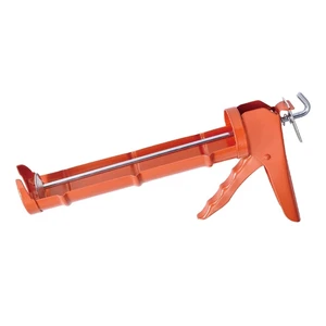 Professional Manual Thicker Materials Construction Tools Orange Skeleton Caulking Silicone Gun with Smooth Rod Plunger