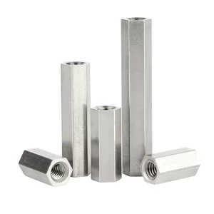 Double Pass 304 Stainless Steel Pillar Thread Hollow Hexagon Pillars Carbon Steel Stud Bolt and Buts