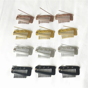 Wholesale Snap Clips with Safety Pin for Weft Hairdressing Salon Wig CHUNNI Clip With Safety Pin Hair Extension Clips