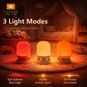 Yarrae 3 Color Press Control Mini LED Night Light USB Rechargeable Brightness Adjustable Portable Night Lamps for Kids Room