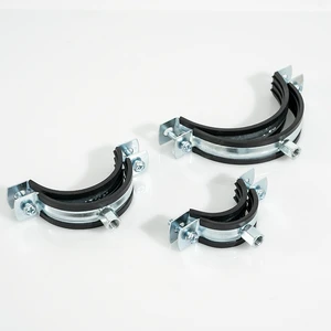 M8+10 Adjustable Pipe Rubber Clamp With Screw Rubber Hose Clips Spring Split Pipe Clamp With Rubber Thickness