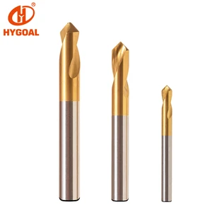 HYGOAL 90 Degree Carbide Spotting Drill Bit CNC Center Drill For Metal Steel Hole Positioning Tungsten Carbide Spot Drill Tools