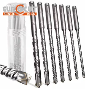 EUROCUT Tungsten Carbide SDS Plus Drill Bit Set Heavy Duty Concrete Hammer Drill Bits for Masonry Granite Brick Drilling