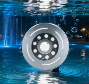 IP68 Waterproof 316L Stainless Steel LED Music Fountain Lights 24V 9W RGB CRI 80 Small Dmx512 Musical Landscape Dry Deck