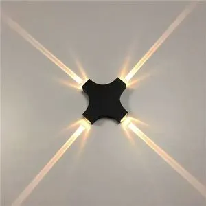 12W LED Cross Star Light Modern Outdoor Wall Lamp Stainless Steel Base Waterproof and Mildewproof for Wall Decoration