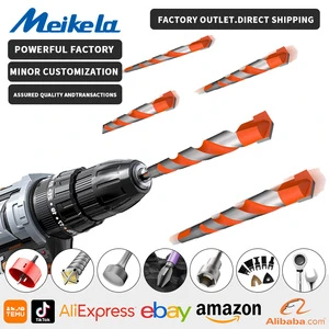 MeiKeLa 6/8/10/12mm 4Set Glass Tile Drill Bit Set 6/8/10/12mm Multi-function Drill Bits for Ceramic Metal Wall Brick Drilling